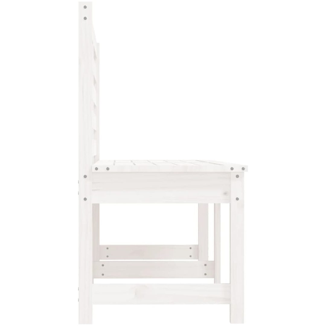 Trädgårdsbänk vit 157,5 cm massiv furu vidaXL 157.5 x 48 x 91.5 cm – bild 5