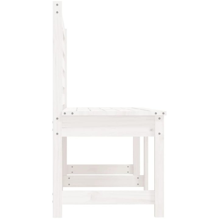 Trädgårdsbänk vit 157,5 cm massiv furu vidaXL 157.5 x 48 x 91.5 cm – bild 5
