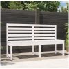 Trädgårdsbänk vit 157,5 cm massiv furu vidaXL 157.5 x 48 x 91.5 cm – miniatyr 1