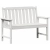 Trädgårdsbänk Vit HDPE vidaXL 120 cm – miniatyr 2