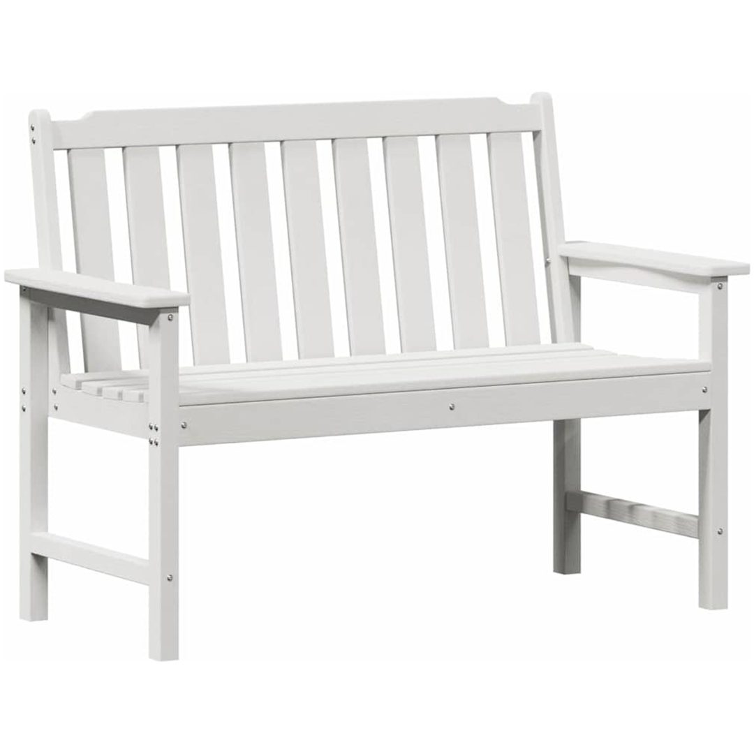 Trädgårdsbänk Vit HDPE vidaXL 120 cm – bild 2