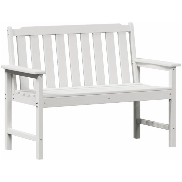 Trädgårdsbänk Vit HDPE vidaXL 120 cm – bild 2