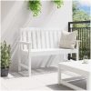 Trädgårdsbänk Vit HDPE vidaXL 120 cm – miniatyr 4