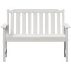Trädgårdsbänk Vit HDPE vidaXL 120 cm – miniatyr 5