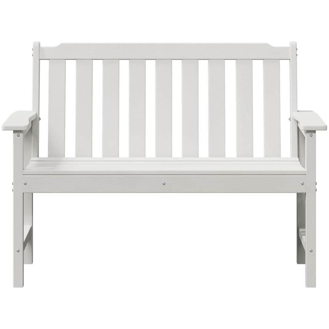 Trädgårdsbänk Vit HDPE vidaXL 120 cm – bild 5