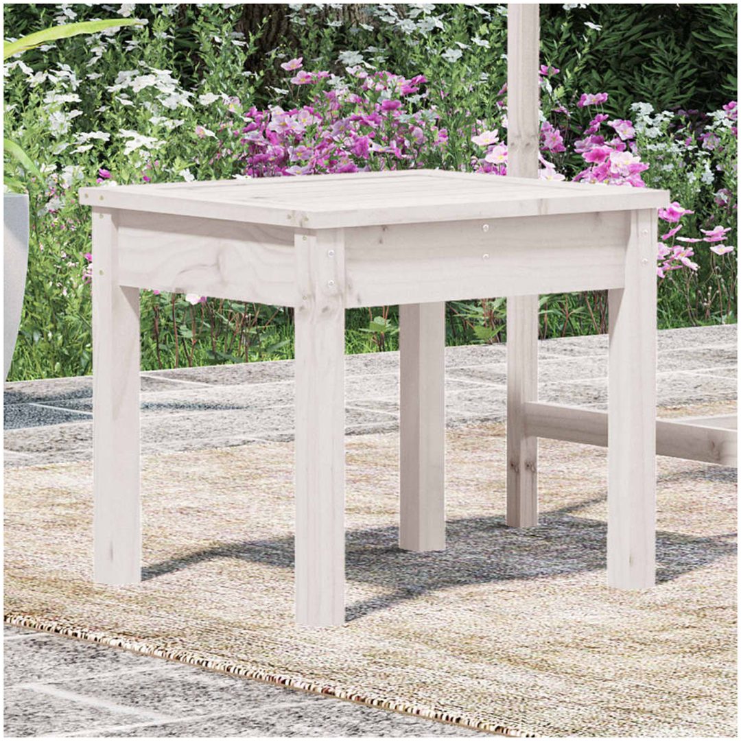 Trädgårdsbänk vit massiv furu vidaXL 50 x 44 x 45 cm – bild 3