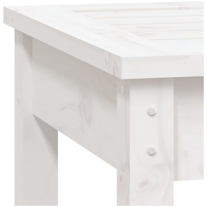 Trädgårdsbänk vit massiv furu vidaXL 50 x 44 x 45 cm – bild 6