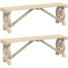 Trädgårdsbänkar 2 st massivt granträ vidaXL 115 x 28 x 39,5 cm – miniatyr 2