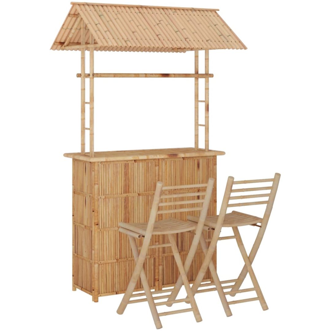 Trädgårdsbar 3 delar bambu vidaXL – bild 2