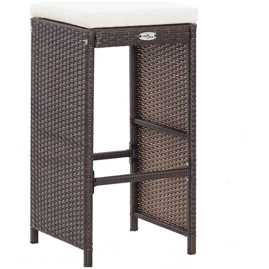 Trädgårdsbar med dynor 7 delar konstrotting brun vidaXL – bild 6