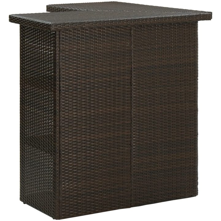 Trädgårdsbar med dynor 8 delar konstrotting brun vidaXL – bild 2