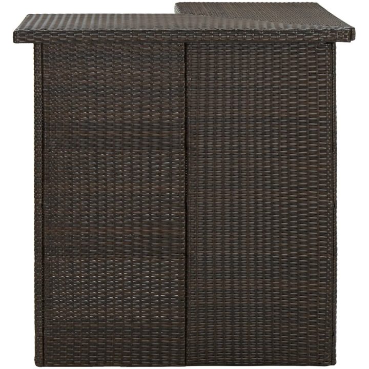 Trädgårdsbar med dynor 8 delar konstrotting brun vidaXL – bild 3