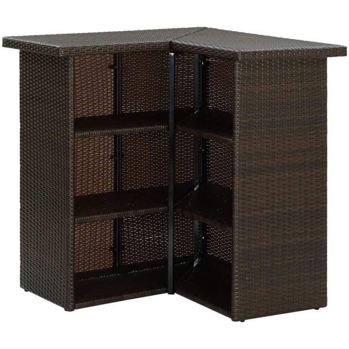 Trädgårdsbar med dynor 8 delar konstrotting brun vidaXL – bild 5