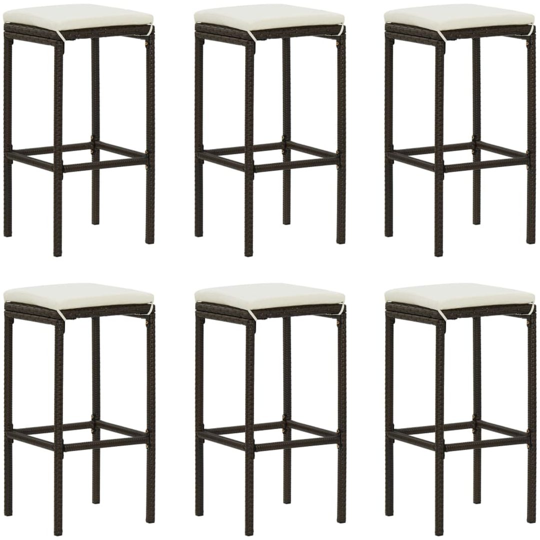 Trädgårdsbar med dynor 8 delar konstrotting brun vidaXL – bild 7