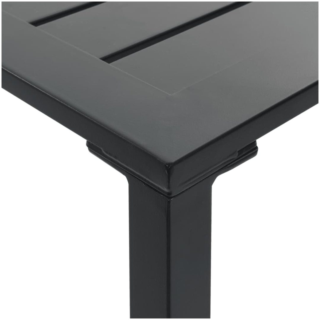Trädgårdsbar set 11 delar svart pulverlackerat stål vidaXL 200 x 99 x 110 cm – bild 11