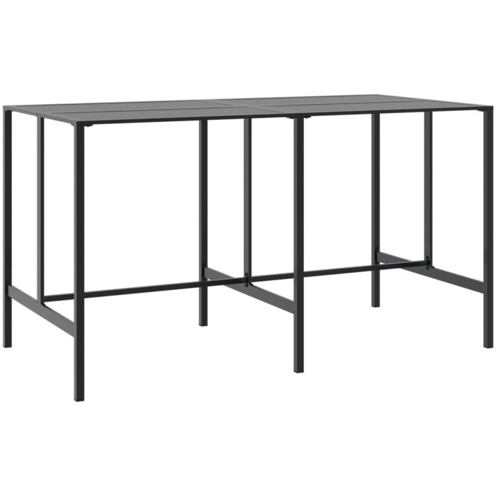 Trädgårdsbar set 11 delar svart pulverlackerat stål vidaXL 200 x 99 x 110 cm – bild 3