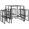 Trädgårdsbar set 7 delar svart pulverlackerat stål vidaXL 100 x 100 x 110 cm – miniatyr 2