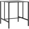 Trädgårdsbar set 7 delar svart pulverlackerat stål vidaXL 100 x 100 x 110 cm – miniatyr 3