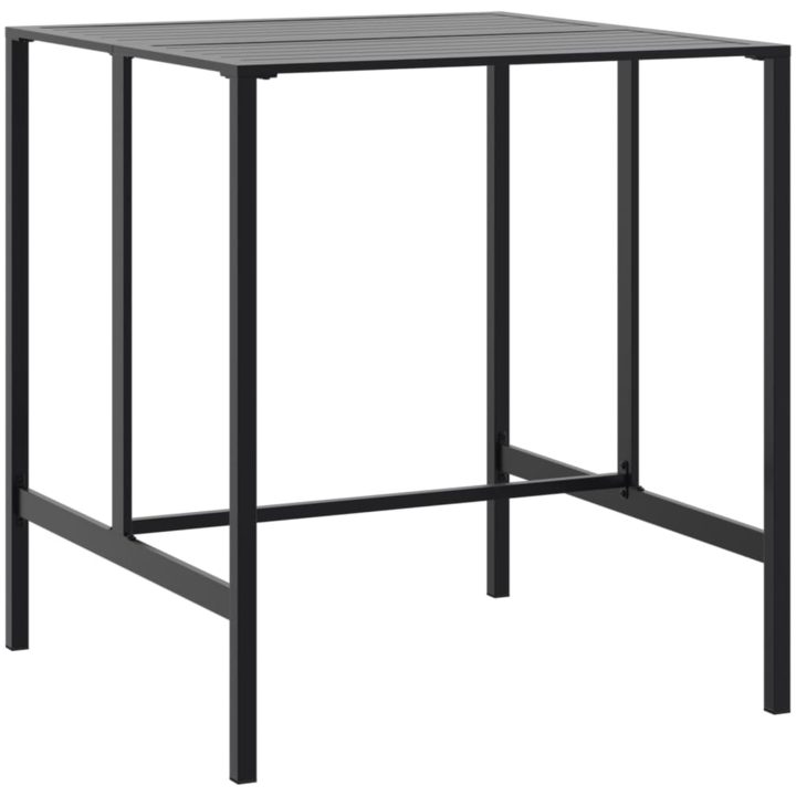 Trädgårdsbar set 7 delar svart pulverlackerat stål vidaXL 100 x 100 x 110 cm – bild 3