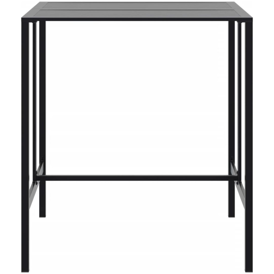 Trädgårdsbar set 7 delar svart pulverlackerat stål vidaXL 100 x 100 x 110 cm – bild 5