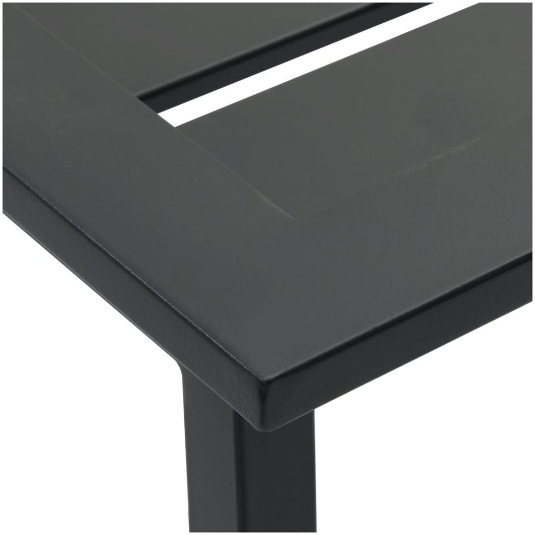 Trädgårdsbar set 7 delar svart pulverlackerat stål vidaXL 100 x 100 x 110 cm – bild 8