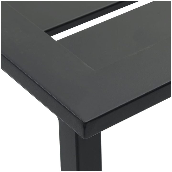 Trädgårdsbar set 7 delar svart pulverlackerat stål vidaXL 100 x 100 x 110 cm – bild 8