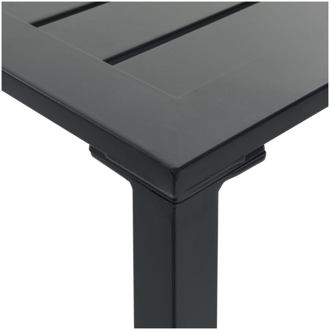 Trädgårdsbar set 9 delar svart pulverlackerat stål vidaXL 200 x 99 x 110 cm – bild 11
