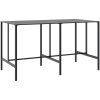 Trädgårdsbar set 9 delar svart pulverlackerat stål vidaXL 200 x 99 x 110 cm – miniatyr 3