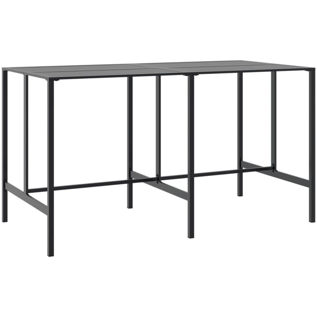 Trädgårdsbar set 9 delar svart pulverlackerat stål vidaXL 200 x 99 x 110 cm – bild 3