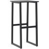 Trädgårdsbar set 9 delar svart pulverlackerat stål vidaXL 200 x 99 x 110 cm – miniatyr 4