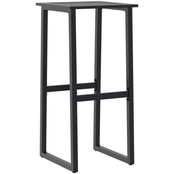Trädgårdsbar set 9 delar svart pulverlackerat stål vidaXL 200 x 99 x 110 cm – bild 4