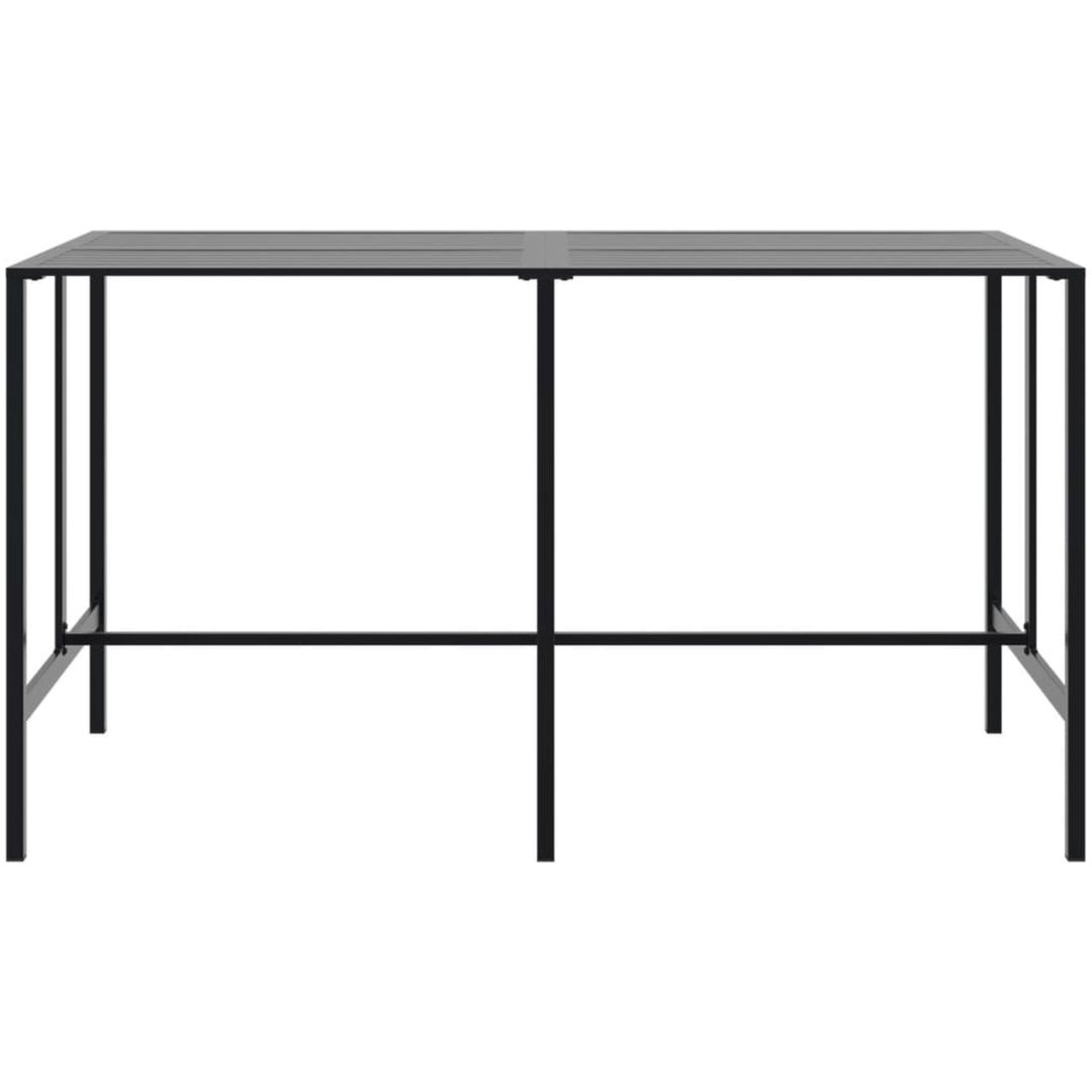 Trädgårdsbar set 9 delar svart pulverlackerat stål vidaXL 200 x 99 x 110 cm – bild 5
