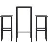 Trädgårdsbar set svart pulverlackerat stål vidaXL 50 x 50 x 110 cm – miniatyr 2