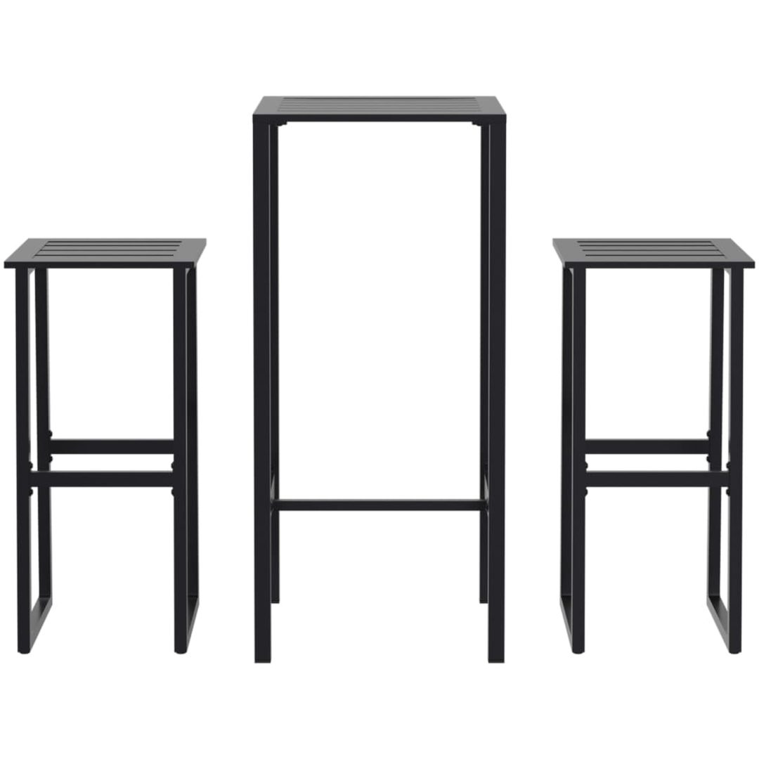 Trädgårdsbar set svart pulverlackerat stål vidaXL 50 x 50 x 110 cm – bild 2