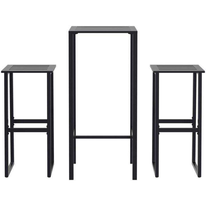 Trädgårdsbar set svart pulverlackerat stål vidaXL 50 x 50 x 110 cm – bild 2