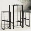 Trädgårdsbar set svart pulverlackerat stål vidaXL 50 x 50 x 110 cm – miniatyr 1