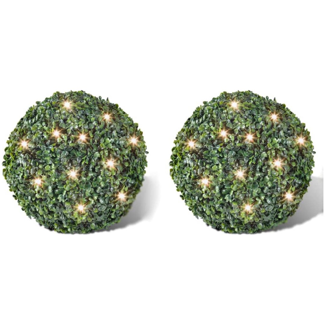 Trädgårdsbelysning Buxbomboll 35cm Solcell 2-pack vidaXL 35 x 35 x 35 cm