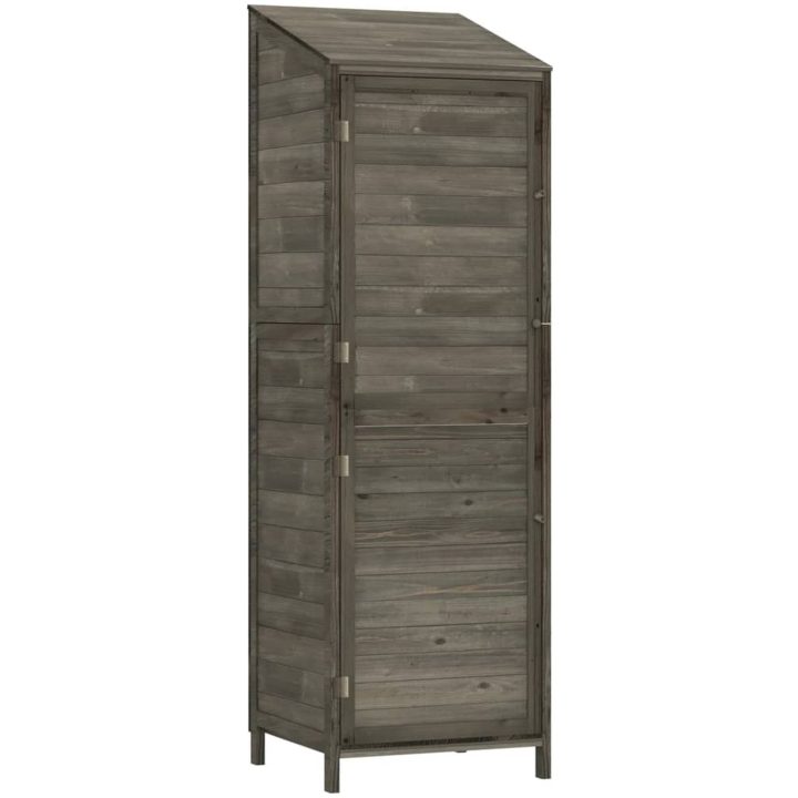 Trädgårdsbod antracit massivt granträ vidaXL 55 x 52 x 174.5 cm – bild 2