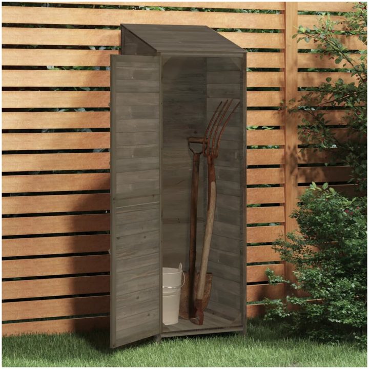 Trädgårdsbod antracit massivt granträ vidaXL 55 x 52 x 174.5 cm – bild 3