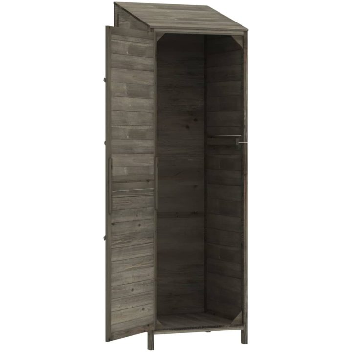 Trädgårdsbod antracit massivt granträ vidaXL 55 x 52 x 174.5 cm – bild 7
