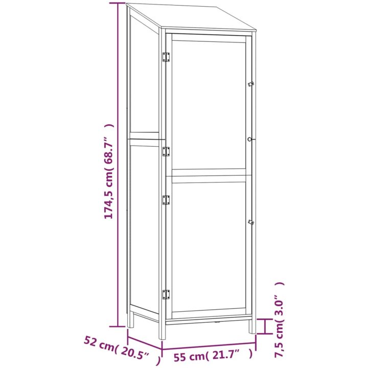 Trädgårdsbod antracit massivt granträ vidaXL 55 x 52 x 174.5 cm – bild 8