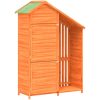 Trädgårdsbod brun 120x53,5x170 cm massiv furu vidaXL – miniatyr 2