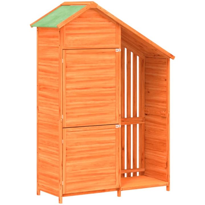Trädgårdsbod brun 120x53,5x170 cm massiv furu vidaXL – bild 2