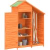 Trädgårdsbod brun 120x53,5x170 cm massiv furu vidaXL – miniatyr 3