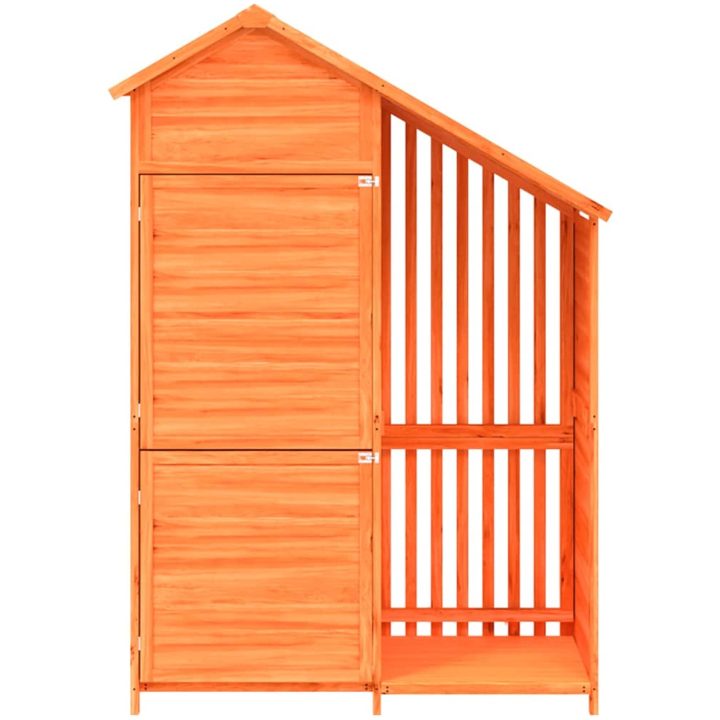 Trädgårdsbod brun 120x53,5x170 cm massiv furu vidaXL – bild 4