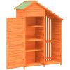 Trädgårdsbod brun 120x53,5x170 cm massiv furu vidaXL – miniatyr 5