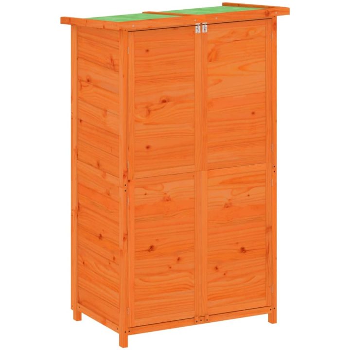 Trädgårdsbod brun 83x57x140 cm massiv furu vidaXL – bild 2