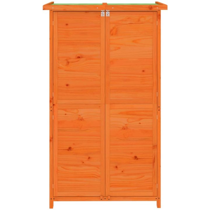 Trädgårdsbod brun 83x57x140 cm massiv furu vidaXL – bild 4