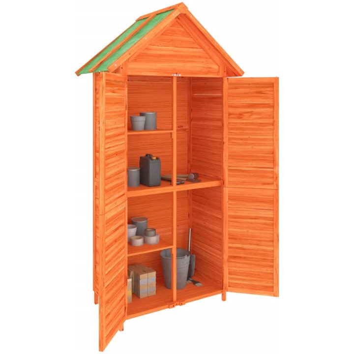 Trädgårdsbod brun 89x52,5x175 cm massiv furu vidaXL – bild 3