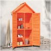 Trädgårdsbod brun 89x52,5x175 cm massiv furu vidaXL – miniatyr 1